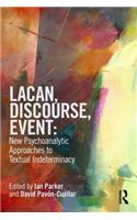 Lacan, Discourse, Event: New Psychoanalytic Approaches to Textual Indeterminacy: New Psychoanalytic Approaches to Textual Indeterminacy