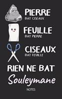 Rien ne bat Souleymane - Notes: Noms Personnalisé Carnet de notes / Journal pour les garçons et les hommes. Kawaii Pierre Feuille Ciseaux jeu de mots. Fournitures scolaires, premie