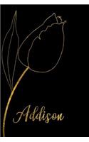 Addison: Personalized Writing Journal for Women - Elegant Black and Gold