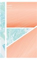 Modern Planner: Coral & Teal Marble Design Undated 12 Month Calendar Planner Journal