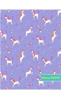 Unicorn Notebook: Cute Kawaii Journal and Diary Large 8.5 x 11 Matte Cover with Blank Lined Ruled White Paper Interior - Perfect for School, Gifts for Kids (Girls and