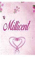 Millicent: Personalized Name Notebook/Journal Gift For Women & Girls 100 Pages (Pink Floral Design) for School, Writing Poetry, Diary to Write in, Gratitude Wr