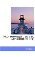 Melton and Homespun: Nature and Sport in Prose and Verse