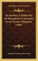 De Fontibus, E Quibus Res Ab Heliogabalo Et Alexandro Severo Gestae Colliguntur (1908)