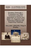 Donahey (Gertrude) V. Protestants and Other Americans United for Separation of Church and State U.S. Supreme Court Transcript of Record with Supporting Pleadings