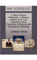 J. Minos Simon, Petitioner, V. Warren Landry Et Al. U.S. Supreme Court Transcript of Record with Supporting Pleadings