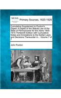 Cumulative Supplement to Purdon's Digest