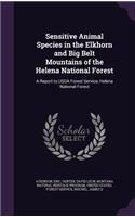 Sensitive Animal Species in the Elkhorn and Big Belt Mountains of the Helena National Forest