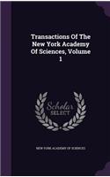 Transactions of the New York Academy of Sciences, Volume 1