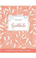 Adult Coloring Journal: Gratitude (Animal Illustrations, Peach Poppies)