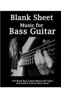 Blank Sheet Music For Bass Guitar-Action Cover