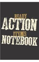 Ready action items notebook: Meeting Notes: - Business Notebook for Meetings and Organizer - Taking Minutes Record Log Book Action Items & Notes - Secretary Logbook Journal
