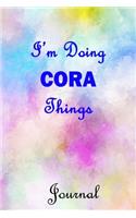 I'm Doing CORA Things Journal: 6x9 Notebook, Wide Ruled (Lined) blank pages, Cute Pastel Notepad with Watercolor Pattern for Girls and Women