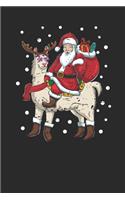 Christmas - Santa Riding Llama: Blank Lined Notebook / Journal (6 X 9 -120 Pages) - Christmas Gift Idea