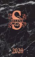 Selena: 2020. Personalized Name Weekly Planner Diary 2020. Monogram Letter S Notebook Planner. Black Marble & Rose Gold Cover. Datebook Calendar Schedule