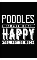 Poodles Make Me Happy You, Not So Much: Cute Poodle lined journal gifts. Best Lined Journal gifts For Poodle Lovers. This Cute Dog Lined Journal Gifts includes 100 pages to take notes and 