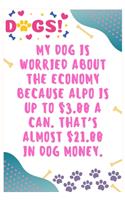 My dog is worried about the economy because Alpo is up to $3.00 a can, That's almost $21.00 in dog money