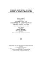 Oversight of Department of Energy activities at the Yucca Mountain site