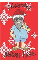 Christmas Address Book: Cute Alphabetical A-Z Christmas Holidays Addresses List and Card Tracker, Six-Year Send and Received - Funny Santa Vacation Art Illustration