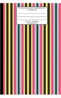 College Ruled Composition Notebook. 6" x 9". 120 Pages. Stripes Pattern Cover.: Colorful Abstract Vertical Lines Stripes Cover. College ruled paper, medium ruled paper. For middle school to college. Composition journal for teens