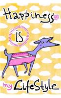 Bullet Journal Notebook for Dog Lovers, Happiness Is My Lifestyle Purple Dog 5: 162 Numbered Pages with 150 Dot Grid Pages, 6 Index Pages and 2 Key Pages for Journaling, Writing, Planning and Doodling, for Women, Men, Kids, Easy