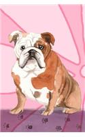 Journal Notebook For Dog Lovers, English Bulldog Sitting Pretty 3: 162 Lined and Numbered Pages With Index For Journaling, Writing, Planning and Doodling, For Women, Men, Kids, Easy To Carry Size.