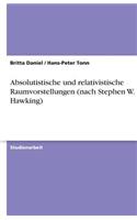 Absolutistische und relativistische Raumvorstellungen (nach Stephen W. Hawking)
