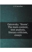 Ostrovsky. Storm. The main content, text analysis, literary criticism, essays