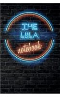 The LYLA Notebook: Vintage Blank Ruled Personalized & Custom Neon Sign Name Dotted Notebook Journal for Girls & Women. Wall Background. Funny Desk Accessories. Retro B