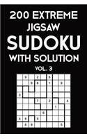 200 Extreme Jigsaw Sudoku With Solution Vol. 3: 9x9, Puzzle Book, 2 puzzles per page