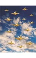 Origami Flying Cranes 8.5x11 4x4 graph paper notebook 150 pages (c) Mary Ann Carter