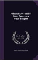 Preliminary Table of Solar Spectrum Wave-Lengths