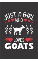 Just A Girl Who Loves Goats: Goats Lovers Girl Funny Gifts Dot Grid Journal Notebook 6x9 120 Pages