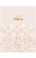 2020 Daily Diary: A4 Day on a Page to View Full DO1P Planner Lined Writing Journal - Copper Gold Growing Flowers Pattern(22 2020 A4 Daily Diaries)