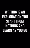 Writing Is An Exploration You Start From Nothing and Learn As You Go: A softcover blank lined journal to jot down ideas, memories, goals, and anything else that comes to mind.