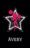 Avery Cheerleading Notebook: Cute Personalized Cheerleader Journal With Name For Girls