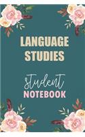 Language Studies Student Notebook: Notebook Diary Journal for Non-Profit Management Major College Students University Supplies