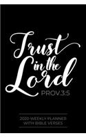 2020 Weekly Planner With Bible Verses Trust in the Lord Prov. 3