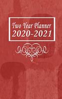 Two Year Planner 2020-2021: Red Monthly Planner 8.5 x 11