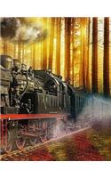 Train Notebook Large Size 8.5 x 11 Ruled 150 Pages Softcover