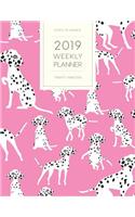 2019 Weekly Planner Twenty Nineteen: Dated with to Do Notes and Inspirational Quotes - Dalmation Pink