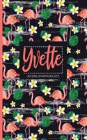 Yvette: Black Personalized Lined Journal with Inspirational Quotes