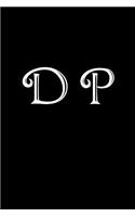 D P: Double Monogram Journal, 100 Pages, 6x9 Inches, Black Glossy Cover