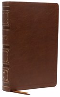 NKJV, Single-Column Wide-Margin Reference Bible, Leathersoft, Brown, Red Letter, Comfort Print: Holy Bible, New King James Version