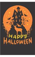 Notebook: Deer Hunter Happy Halloween Gift Dot Grid Dotted 6x9 120 Pages
