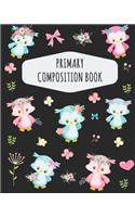 Cute Baby Owl Primary Composition Book: Cute Pink & Blue Owl Primary Composition Notebook K-2 & K-3 - Draw Top Lines Bottom: With Picture Space - Large Draw and Write Ruled Story Journal w