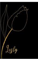 Lesly: Personalized Writing Journal for Women - Elegant Black and Gold