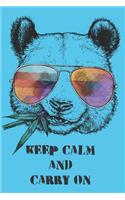 Cool Panda Bear Keep Calm And Carry On 12 Month Academic Journal For Students, Teachers & Parents