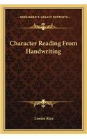 Character Reading from Handwriting