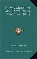 De Vsv Modorvm Apvd Apollonivm Rhodivm (1891)